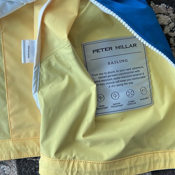 NWT Peter Millar size large Crown Men's Sailing Vest blue/white/yellow - Picture 5 of 5